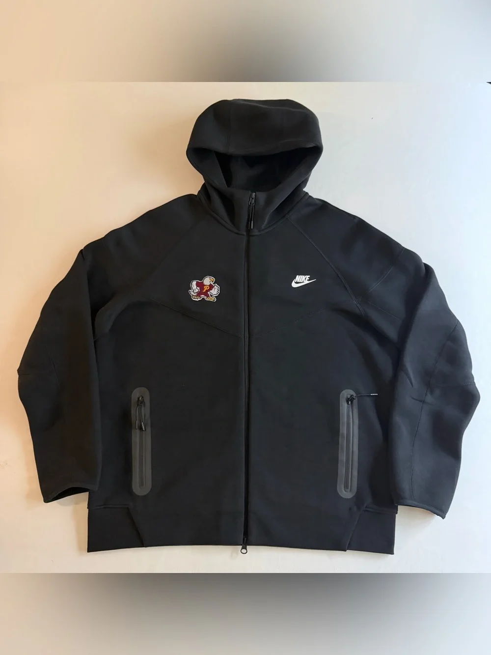 Nike Tech Fleece Windrunner Hoodie Mens XL Black P Eagle Full Zip Sweatshirt